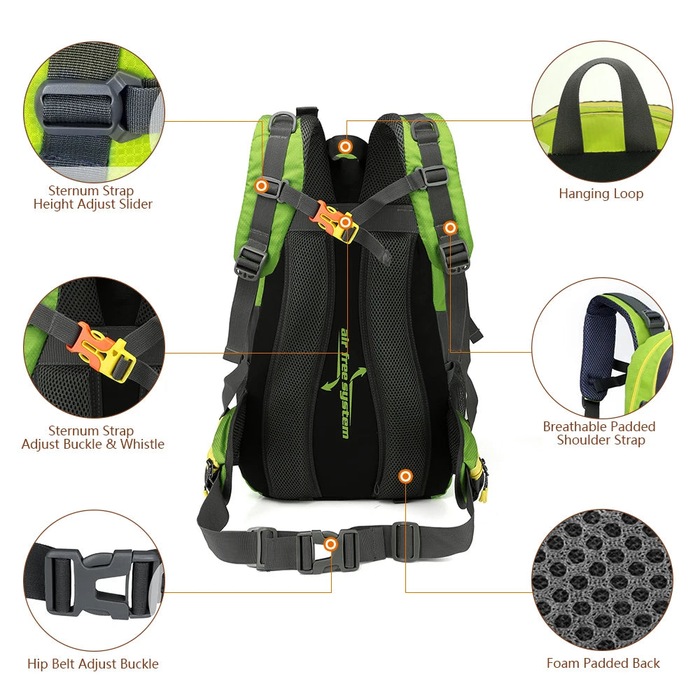 40L Water-Resistant Travel Backpack